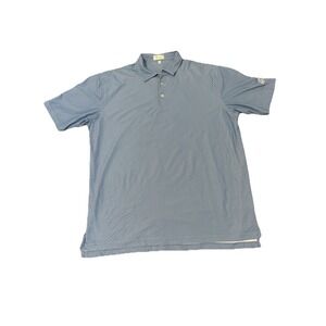 Peter Millar Golf Polo Shirt Mens 2XL Blue Geometric Print Summer Comfort